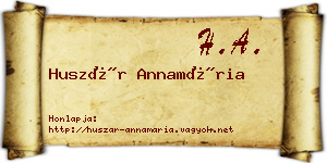 Huszár Annamária névjegykártya